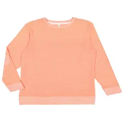 LAT&reg; Harborside Melange French Terry Crewneck with Elbow Patches PAPAYA MELANGE