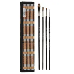 Creative Mark Hamburg Premiere Professional Oil Painting Brushes - Medium Asst Set of 5 Handmade Oil Paint Brushes w/ #14 Filbert - Natural & Synthetic Blend, Long Triple-Lacquered Birch Handle