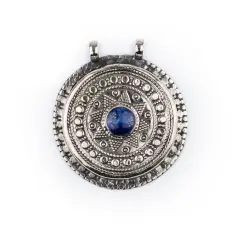 The Bead Chest Lapis-Inlaid Afghan Tribal Pendant (42x46mm)