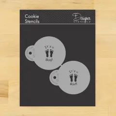 It's a Boy and It's a Girl Candy & Cookie Stencils | C190 by Designer Stencils | Stencils for Royal Icing, Airbrush, Dusting Powder |