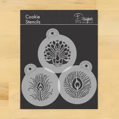 Peacock Cookie Stencil Set | C755 by Designer Stencils | Cookie Decorating Tools |