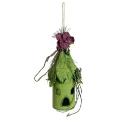 Allstate Whimsical Birdhouse Christmas Ornament - 8.5" - Green and Purple