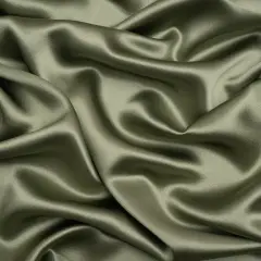 1 Yard Oil Green Silk Crepe Back Satin Smooth Soft Elegant Designer Fabric 44 inch Width