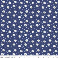 Heart Daisies in Navy (c16652-navy) | Simple Pleasures | American Jane | Riley Blake