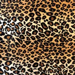 Safari Printed Stretch Velvet Fabric Leopard