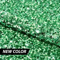 1 Yard Stretch Velvet Sequin Fabric 2 Way Polyester Spandex 36" x 60" Length by Width Mint/Mint