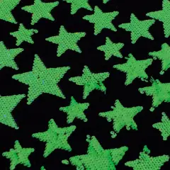 Starlight Stretch Velvet Flip Sequin Fabric Black/Lime