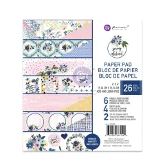 Spring Abstract Collection 6x6 Pad - 26 sheets - 6 double sided designs x 4 sheets each + 2 cut-out sheets paper pad 