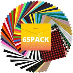 Heat Transfer Vinyl HTV Vinyl Bundle, 65 Pack Iron on Vinyl for T-Shirts 41 Assorted Colors