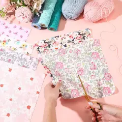 30 Pcs 10" Quilting Cotton Fabric Squares Floral Precut Fabric Square Sheets