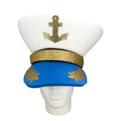 Edge Collections - White - Fun Giant Captain Hat for Party Celebrations!