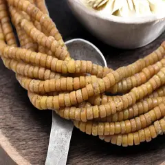 6x3mm Rustic Aged Camel Brown Indonesian Heishi Beads (20" Strand)