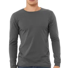 Bella + Canvas Long Sleeve T-Shirt, Men&rsquo;s Heavy Cotton Jersey Tee, Multicolor Asphalt