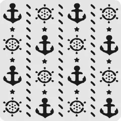 5x5 Ocean Nautical and Anchor Print Stencil Sheet