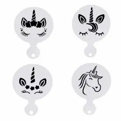 3x3 Unicorn Variety Stencil Pack - 4 PC Set | Bakell&reg;
