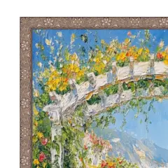 Slim Silver Pewter Leaf Floral Star Picture Frame 9x9 frame