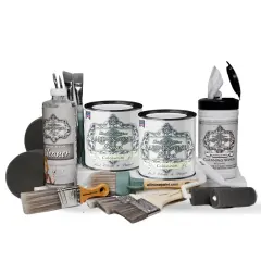 ALL-IN-ONE Paint, 2 Quart Deluxe Cabinet Paint Bundle and Tool Kit Colosseum