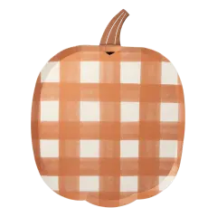 GINGHAM PUMPKIN SHAPED PLATES