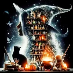 Halloween Witch 5D Diamond Painting Kits for Adults,13.7x13.7 Inch