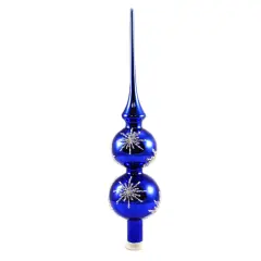 Golden Bell Collection 13.0 Inch Shiny Blue Finial W/ Snowflake Hanukkah Tree Topper , Christmas Decor Christmas Tree Topper