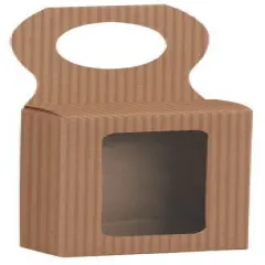 Kraft Stripes Bottle Hanger Favor Box