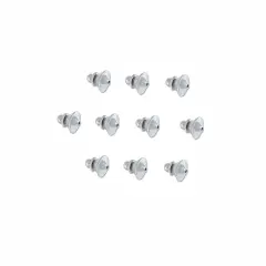 JewelrySupply Tie Tack Clutch 10x11mm Silver Color - Pin Clutch Backs (Pack of 10)