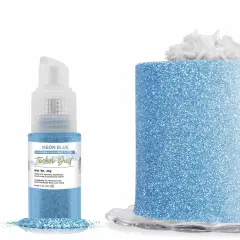 Bakell - Neon Blue Tinker Dust Edible Glitter (25g, 1x Spray Pump) for Food, Desserts, and Beverages!