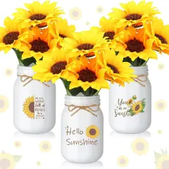 Artificial Sunflower Decor Set of 3 Sunflower Table Centerpiece
