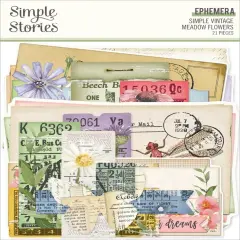 Simple Vintage Meadow Flowers Ephemera-21/Pkg