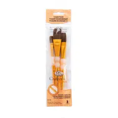 RCC 230 | Crafter's Choice&trade; 3pc Synthetic Camel Hair Flat Brush Set