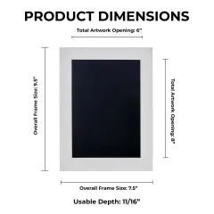 Classic White Wood Shadown Box Frame with Acrylic Front - Black Suede Backing, 30 Sizes