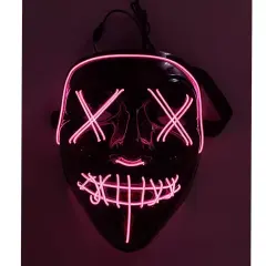 Kitcheniva Halloween Purge Rave Party Light Up Stitches Scary LED Mask Rose red