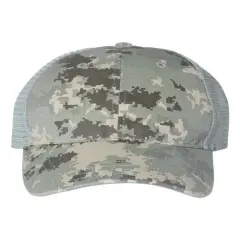 Richardson&reg; Garment Washed Printed Trucker Cap M D Camo/Light Green