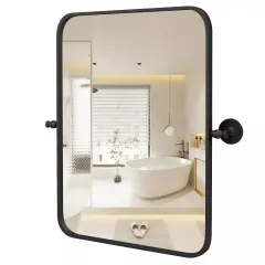 30 x 22 Inch Pivot Bathroom Mirror w/ Shatter-Proof Film, Expansion Screws