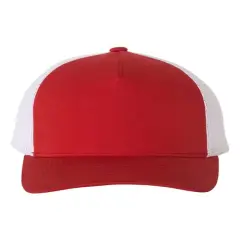 YP Classics&reg; Five-Panel Retro Trucker Cap Red/ White