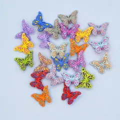 Bright Wings Butterfly Craft Embellishments Colorful Shank-Back Buttons 24pcs