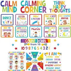 Calm Down Corner Bulletin Board Set for Classroom(Bright Colors)