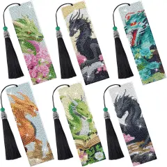 6 Pc Dragon Diamond Painting Kits Bookmarks for Adults