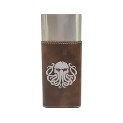 Cigar Case with Cutter - Cthulhu - Leather Rustic/Silver