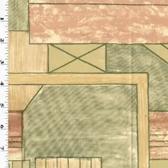 Warm Beige/Pink/Sage Abstract Printed Woven Decor Fabric By the Yard