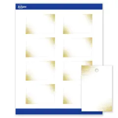 Avery Printable Rectangle Tags with Sure Feed Technology, Pre-Printed Gold Blush Pattern, Matte White, 2" x 3", Laser & Inkjet Compatible, 80 Total, Great for Branding, Marketing, and Events