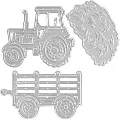 Metal Fall Farm Tractor Truck Cutting Dies for Card Making