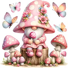 5D Gnome Mushroom Diamond Painting Kits - 12x12 Inch