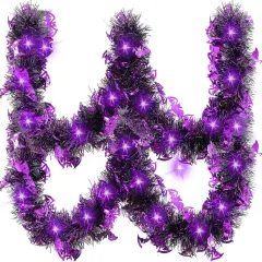 20FT/6M Halloween Tinsel Garland with LED Lights