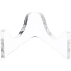 Plymor Clear Acrylic Low-Profile Curved Display Easel for Geode, Mineral or Crystal Cluster, 0.875" H x 2" W x 1.75" D