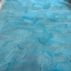 1 Yard Voluminous Ruffle Organza Fabric for Backdrops & Dresses 52/54" Width Turquoise