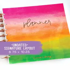 Undated Planner - Signature Layout, Disc Bound - "Rainbow Glitz" (#601)