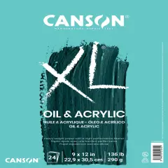 Canson XL Oil & Acrylic Pad 9"X12"-Fold Over, 24 Sheets