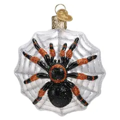 Old World Christmas 3.0 Inch Tarantula Halloween Tree Ornament , Halloween Decor Spider Halloween Black