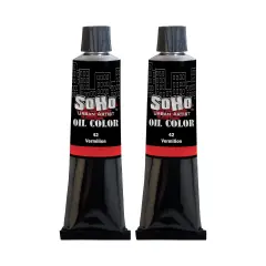 SoHo Urban Artist Oil Paint - 2 Pack, Vermilion 2 Pack - 170 ml Tube - Best Valued Oil Colors for Painting with Excellent Pigment Load